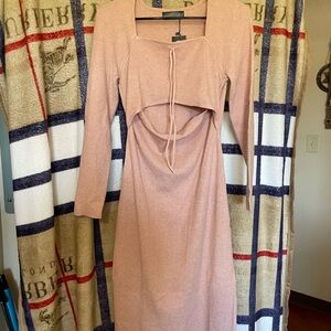 Chic Long-Sleeve Dress in Blush Pink